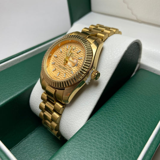 Rolex Date Just For Her - Gold-Tone with Textured Dial