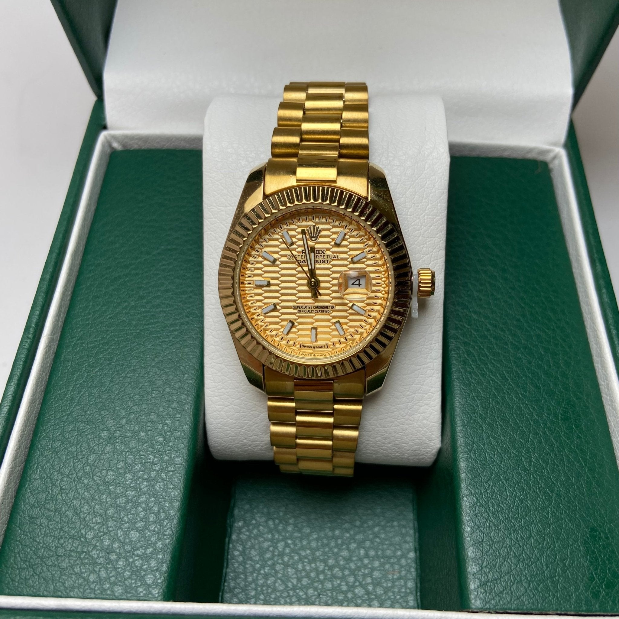 Rolex Date Just For Her - Gold-Tone with Textured Dial
