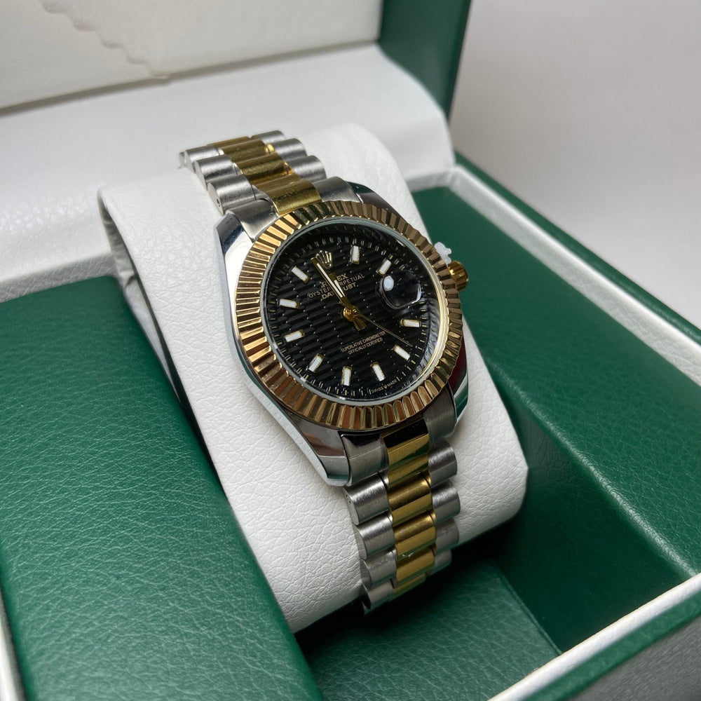 Rolex Date Just For Her - Two-Tone with Black Textured Dial