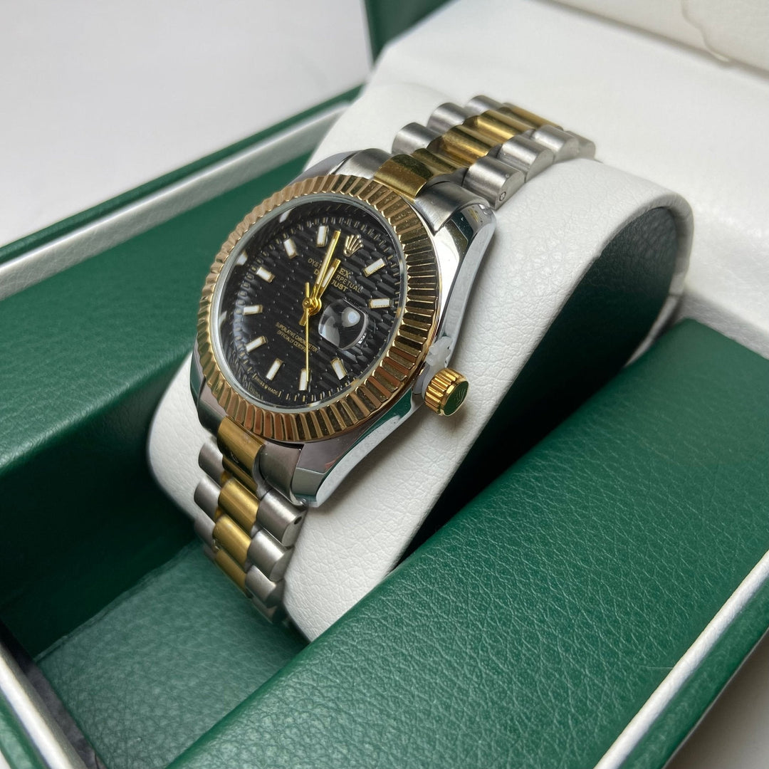 Rolex Date Just For Her - Two-Tone with Black Textured Dial