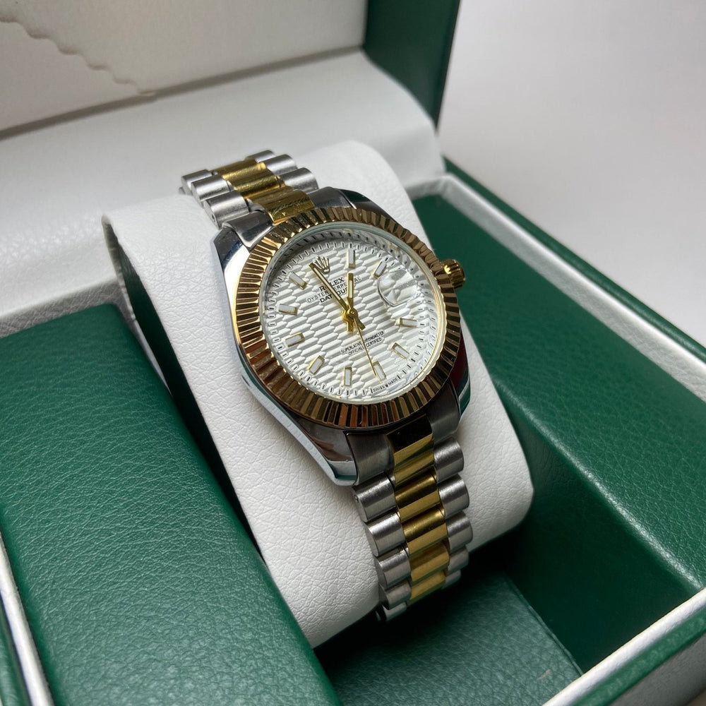 Rolex Date Just For Her - Two-Tone with Textured White Dial