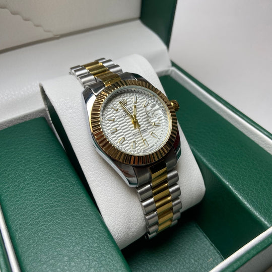 Rolex Date Just For Her - Two-Tone with Textured White Dial