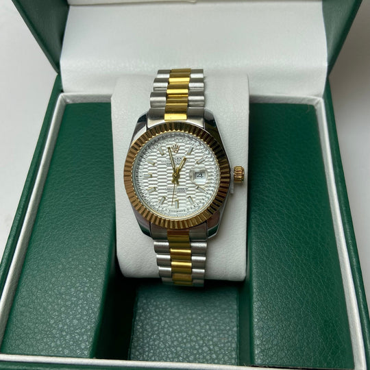 Rolex Date Just For Her - Two-Tone with Textured White Dial