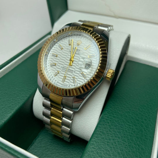 Rolex Date Just For Him - Two-Tone with Textured White Dial