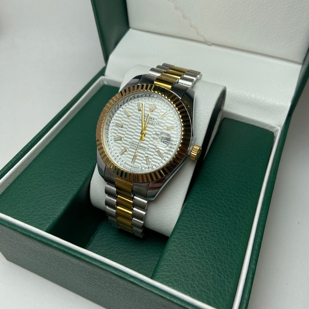 Rolex Date Just For Him - Two-Tone with Textured White Dial