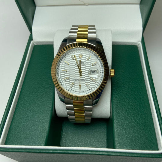 Rolex Date Just For Him - Two-Tone with Textured White Dial