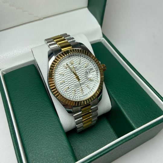 Rolex Date Just For Him - Two-Tone with Textured White Dial