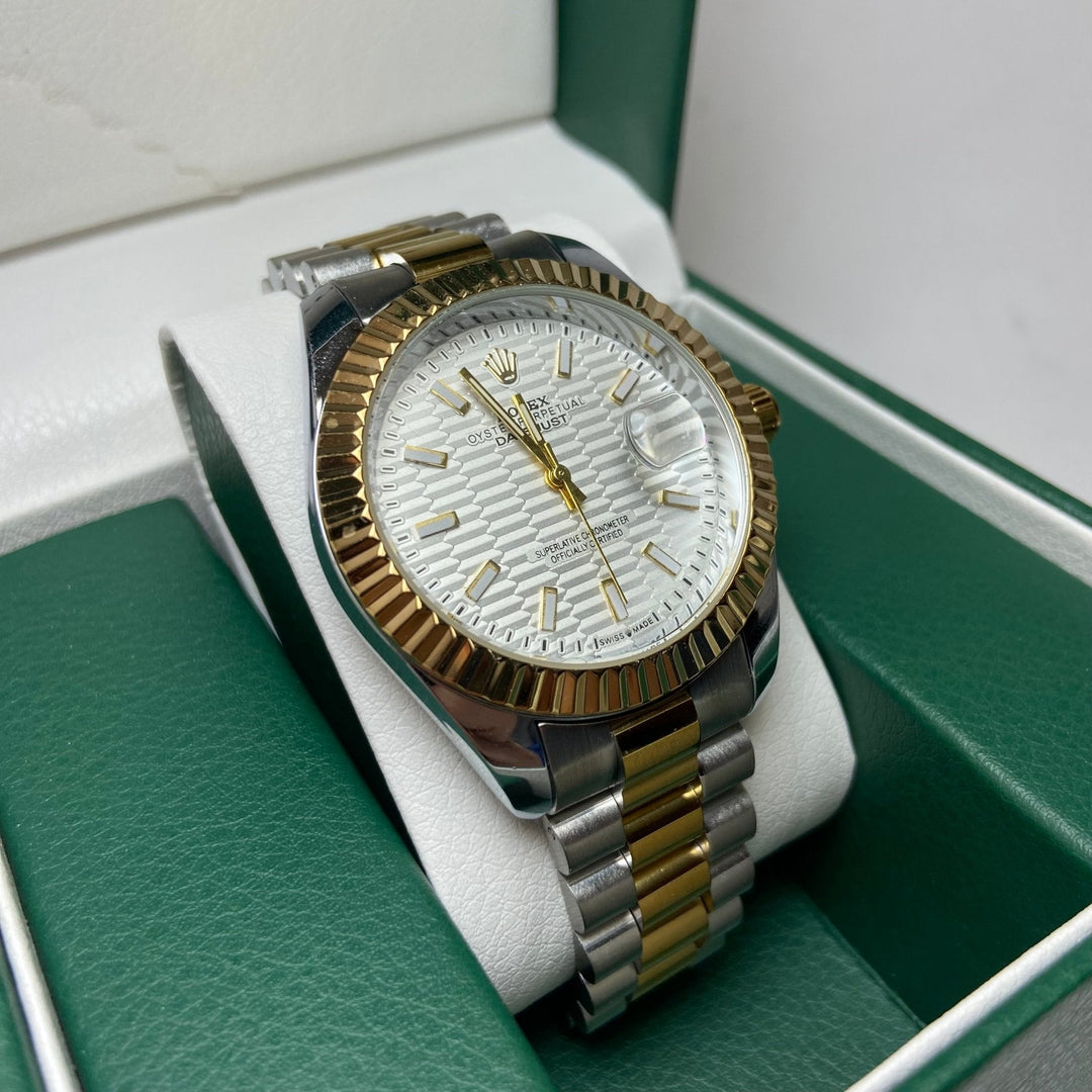Rolex Date Just For Him - Two-Tone with Textured White Dial