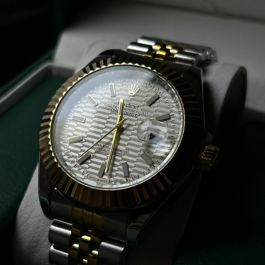 Rolex Datejust 41 patterned For Him - Two Tone Golden White