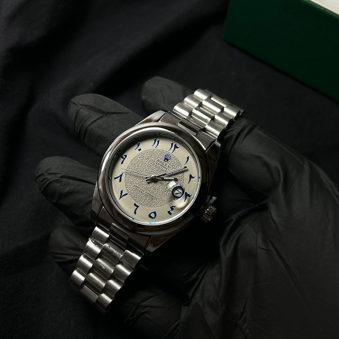 Rolex Datejust Arabic Dial For Him – Silver Gray