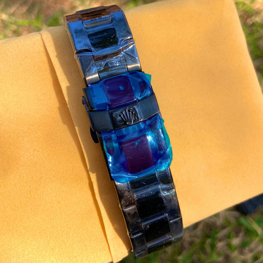 Rolex Datejust Style "Blaken" - All Black with Multicolor Markers