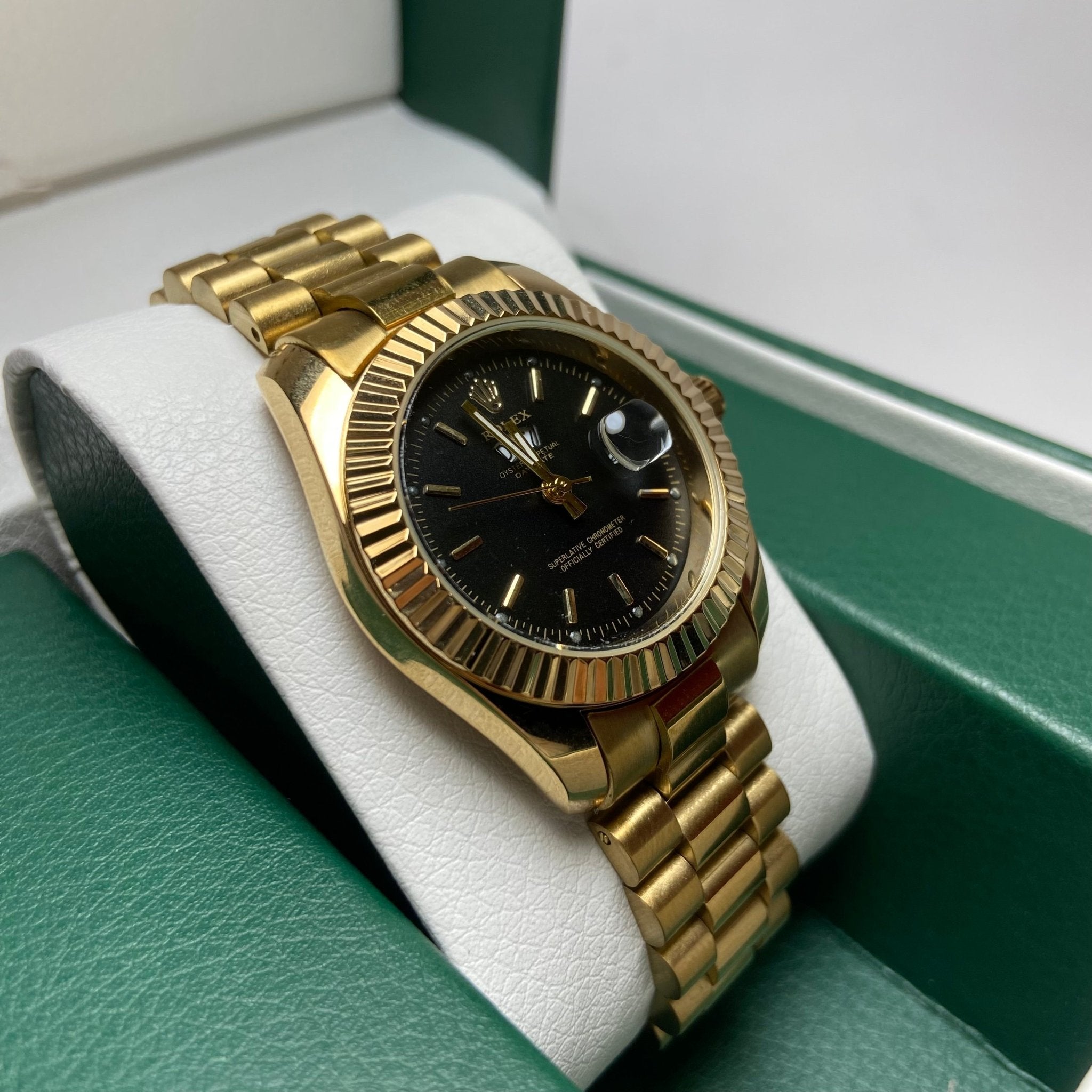 Rolex Day Date For Her - Gold-Tone with Black Dial