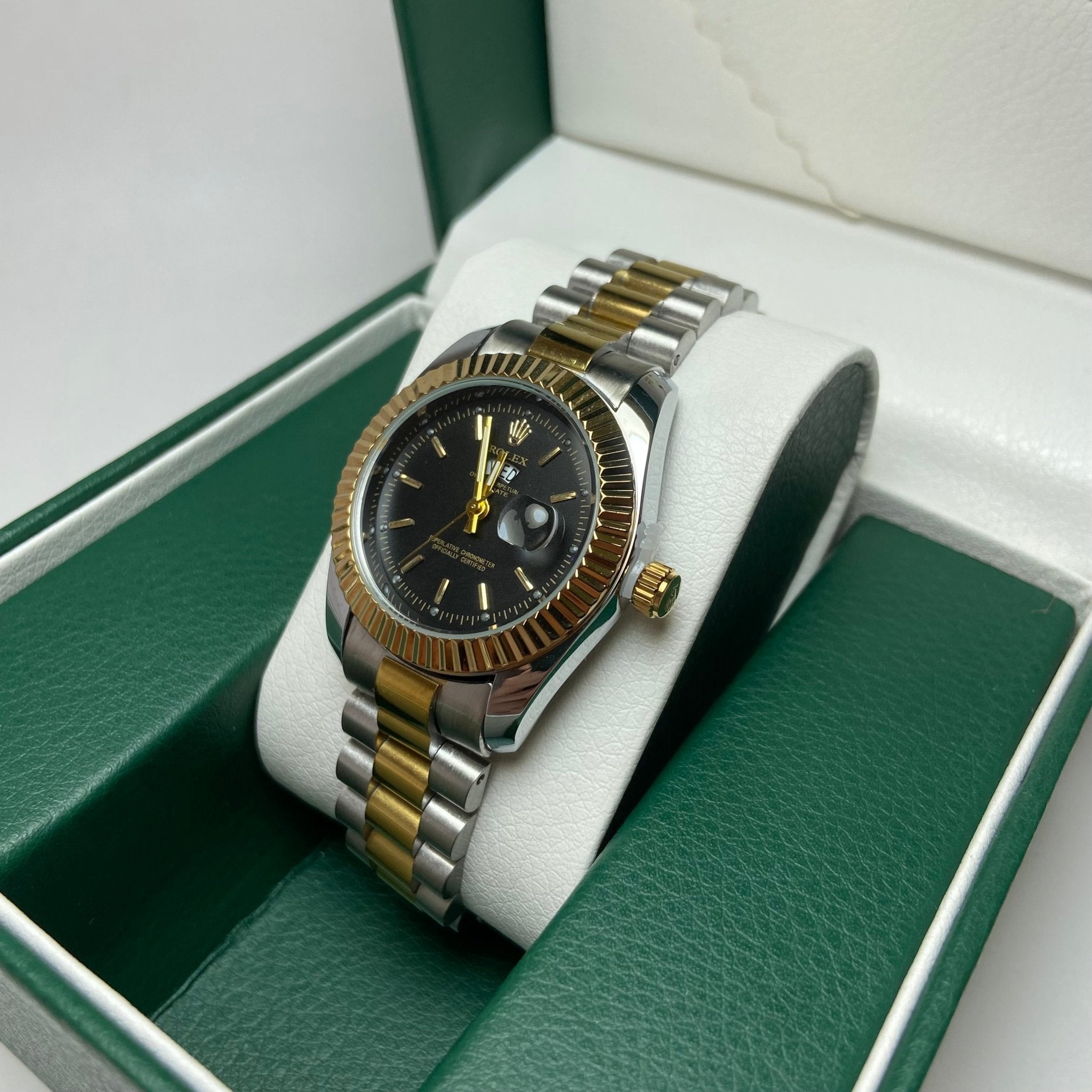 Rolex Day Date For Her - Two-Tone with Black Dial