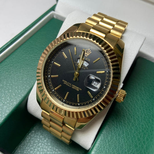 Rolex Day Date For Him - Gold-Tone with Black Dial