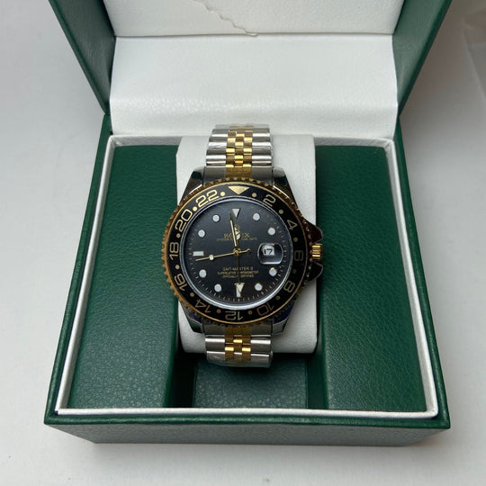 Rolex GMT MASTER II For Him - Two-Tone with Black and Gold Bezel