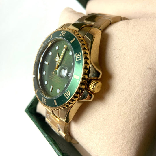 Rolex Submariner For Him "Hulk" - Gold-Tone with Green Dial and Bezel