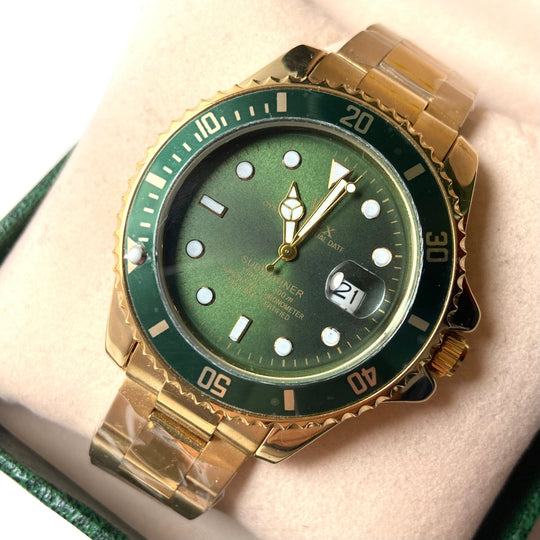 Rolex Submariner For Him "Hulk" - Gold-Tone with Green Dial and Bezel