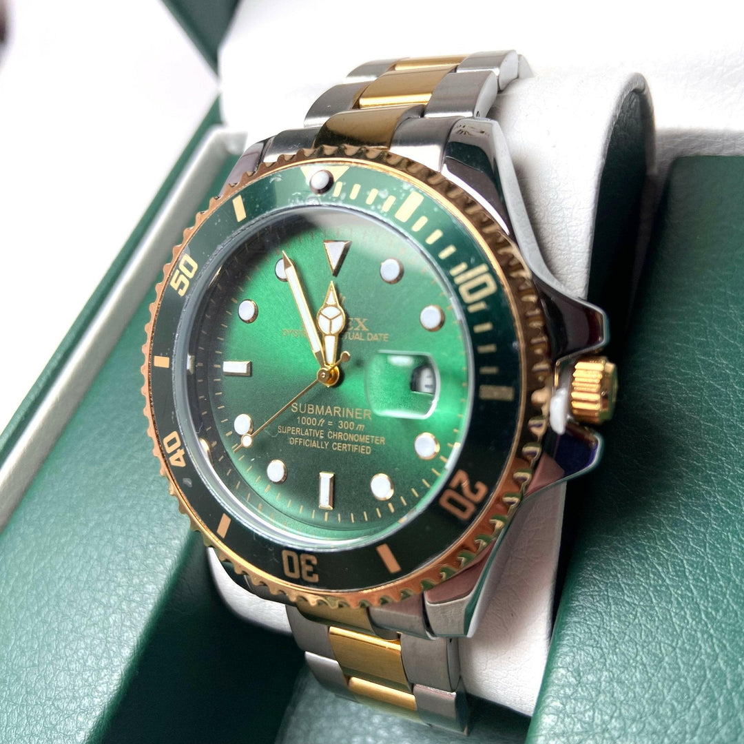 Rolex Submariner For Him - Two-Tone with Green Dial and Bezel