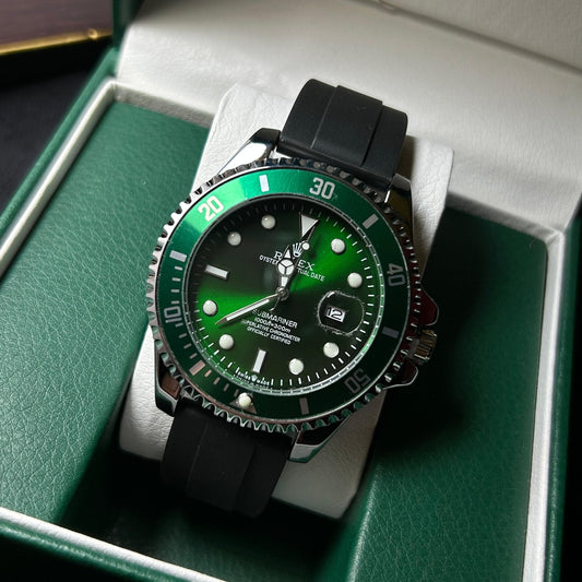 Rolex Submariner Rubber Strap For Him – Green Dial