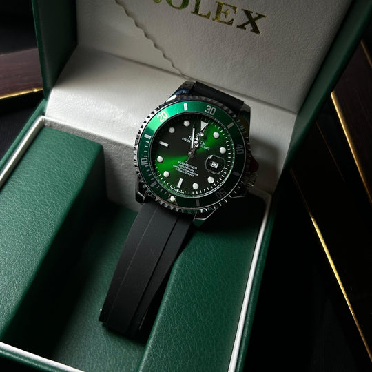 Rolex Submariner Rubber Strap For Him – Green Dial