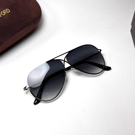 Tom Ford Aviator TF0487 - Silver Smoke Gradient